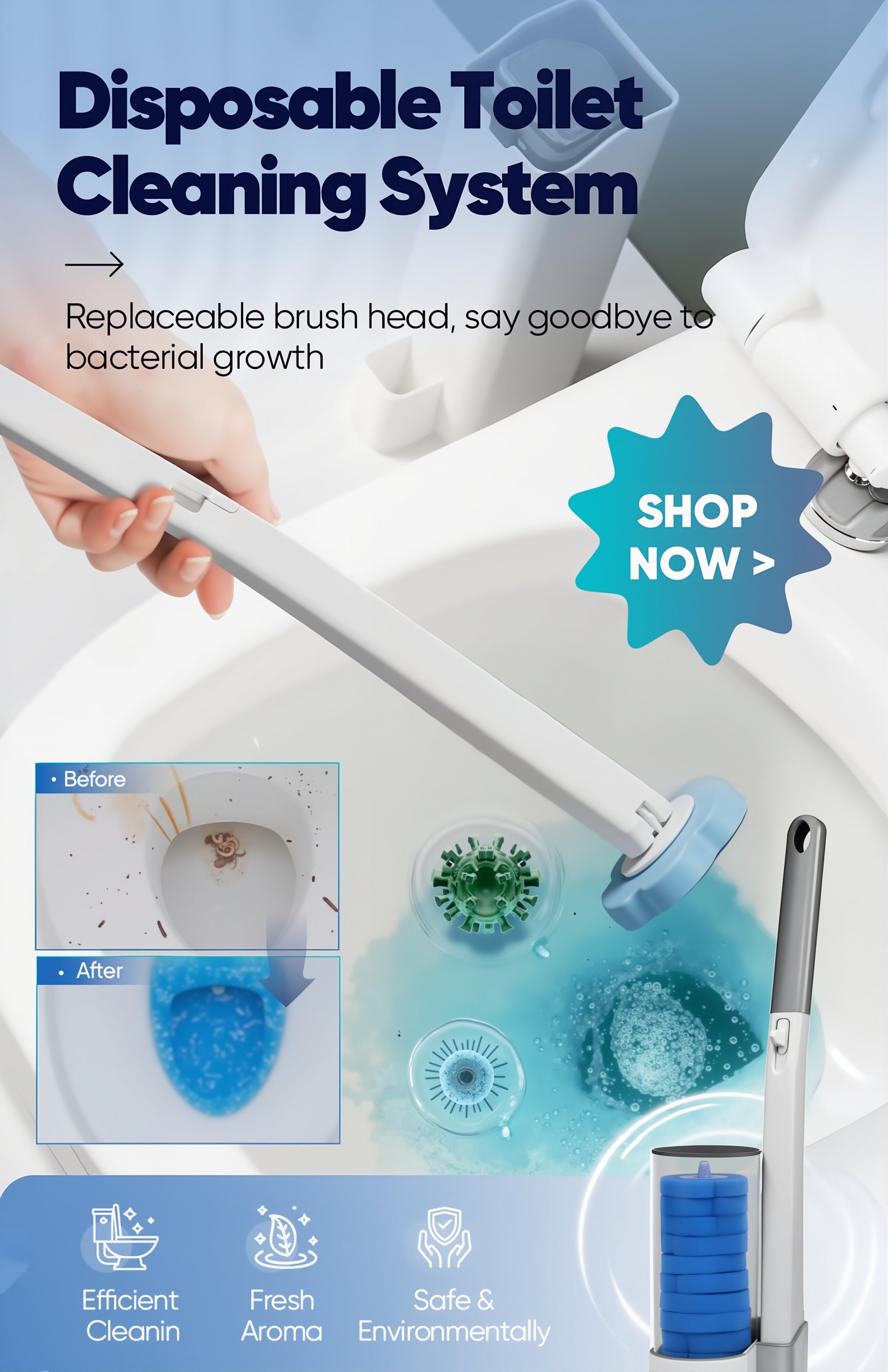 Disposable Toilet Brush Set